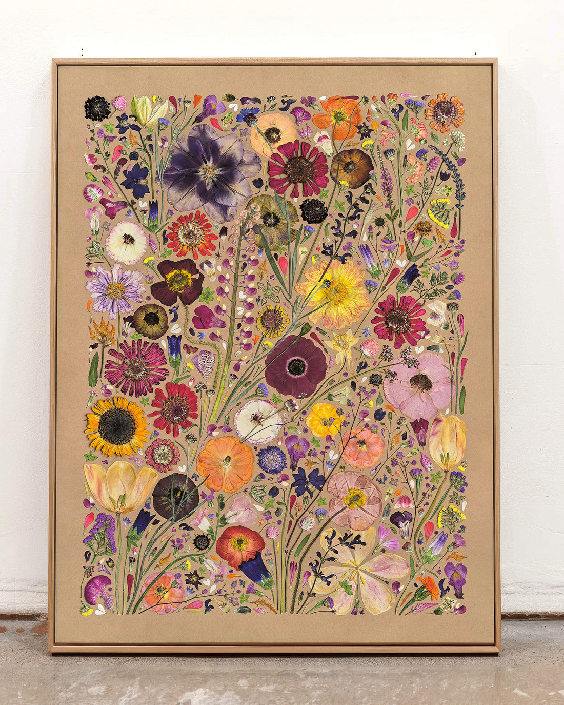 A framed Stretched Canvas Pressed Flower Art Print