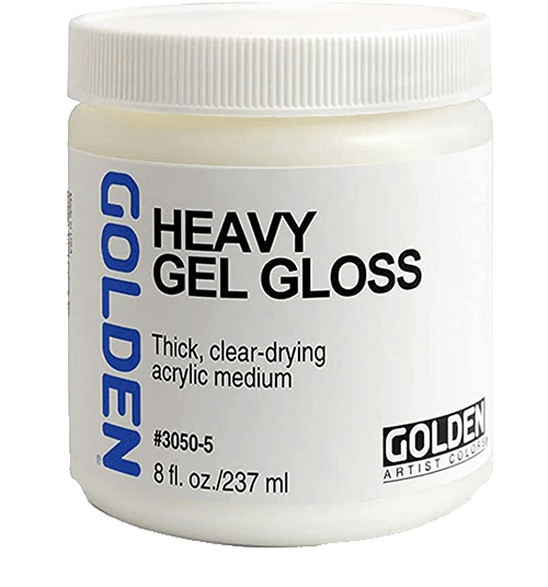 Golden Heavy Gel Gloss acrylic medium used for art.
