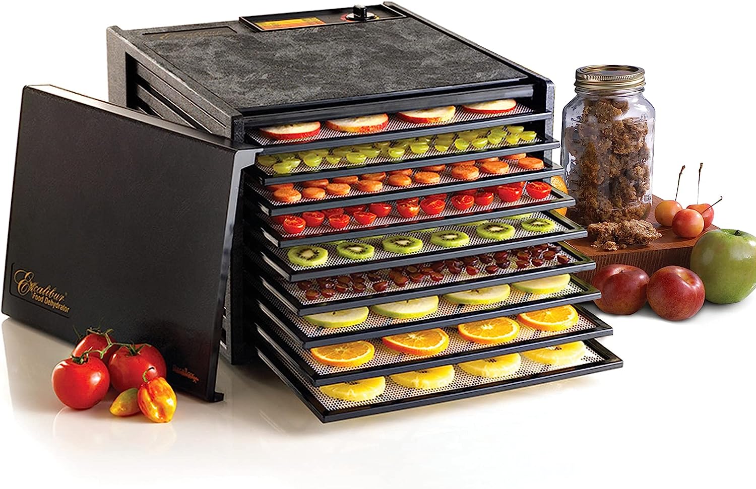 A new Excalibur nine tray food and flower dehydrator. 