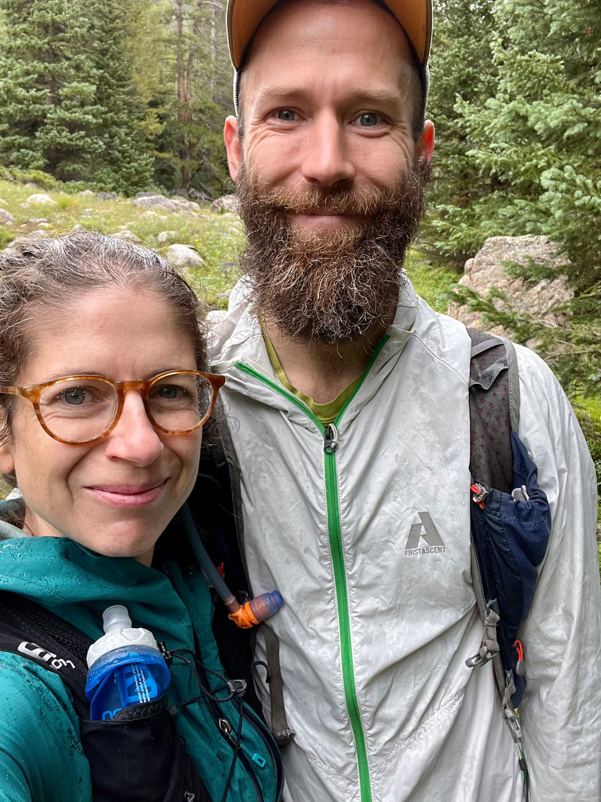 Keith and Rachel on a hike, owners of Flower Press Studio